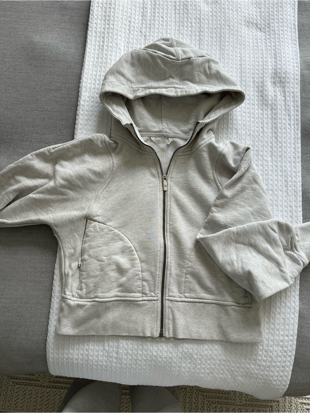 lululemon athletica Light Gray Zip Hoodie - Casual Everyday Layer